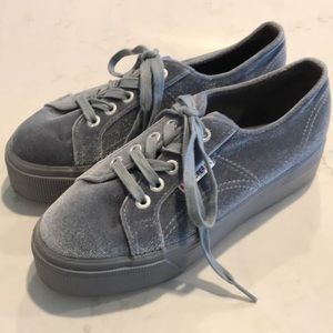 superga flatforms grey